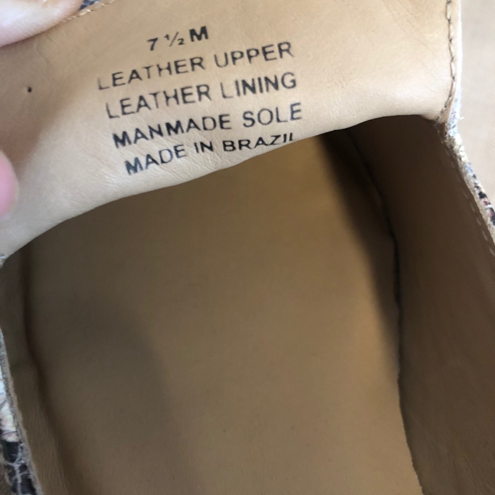 Able Leather Snakeskin Pattern Pointed Toe Loafers - image 3